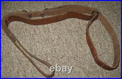 WWII Leather Rifle Sling, M1907, Steel Fittings, for Garand and M1903