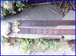 WWII M1 GARAND 1903 LEATHER SLING w BRASS FROGS NICE LOOKING #1
