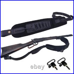 Wayne'S Dog Leather Gun Shell Holder Buttstock Matched Rifle Sling For. 30-06