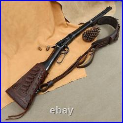 Wayne's Dog Combo Leather Rifle Shotgun Buttstock with Sling. 22LR. 357.308 12GA
