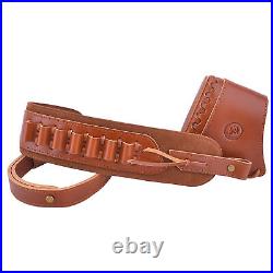 Wayne's Dog Grain Leather Rifle Recoil Pad Buttstock with Gun Strap Sling Combo