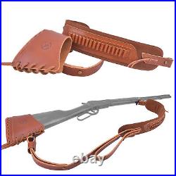 Wayne's Dog Leather Rifle Recoil Pad Stock with Matching Sling. 22LR. 17HMR