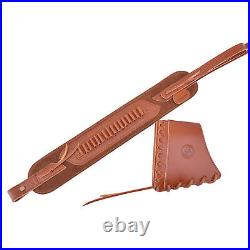 Wayne's Dog Leather Rifle Recoil Pad Stock with Matching Sling. 22LR. 17HMR