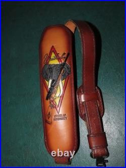 Weatherby Elephant Rifle Sling Torel Leather Made Texas USA Vintage 4770