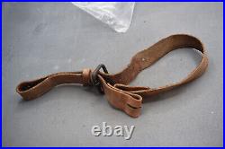 Well worn dirty WWII JAPANESE ARISAKA 99 RIFLE LEATHER SLING steel buckle