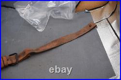 Well worn dirty WWII JAPANESE ARISAKA 99 RIFLE LEATHER SLING steel buckle