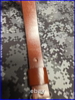 Whitetail Buck Tooled Stitched Leather Suede Backed Rifle Sling With Swivels