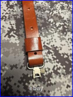 Whitetail Buck Tooled Stitched Leather Suede Backed Rifle Sling With Swivels