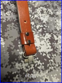 Whitetail Buck Tooled Stitched Leather Suede Backed Rifle Sling With Swivels