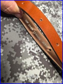 Whitetail Buck Tooled Stitched Leather Suede Backed Rifle Sling With Swivels