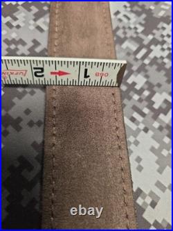 Whitetail Buck Tooled Stitched Leather Suede Backed Rifle Sling With Swivels