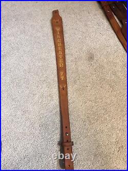 Winchester 77 Custom Leather Rifle Sling Hand Tooled And Made in the USA