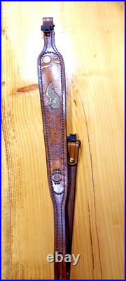 Wolf Custom made leather padded rifle or shotgun sling, made in the U. S. A
