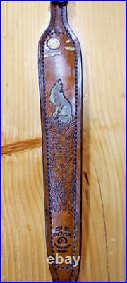 Wolf Custom made leather padded rifle or shotgun sling, made in the U. S. A